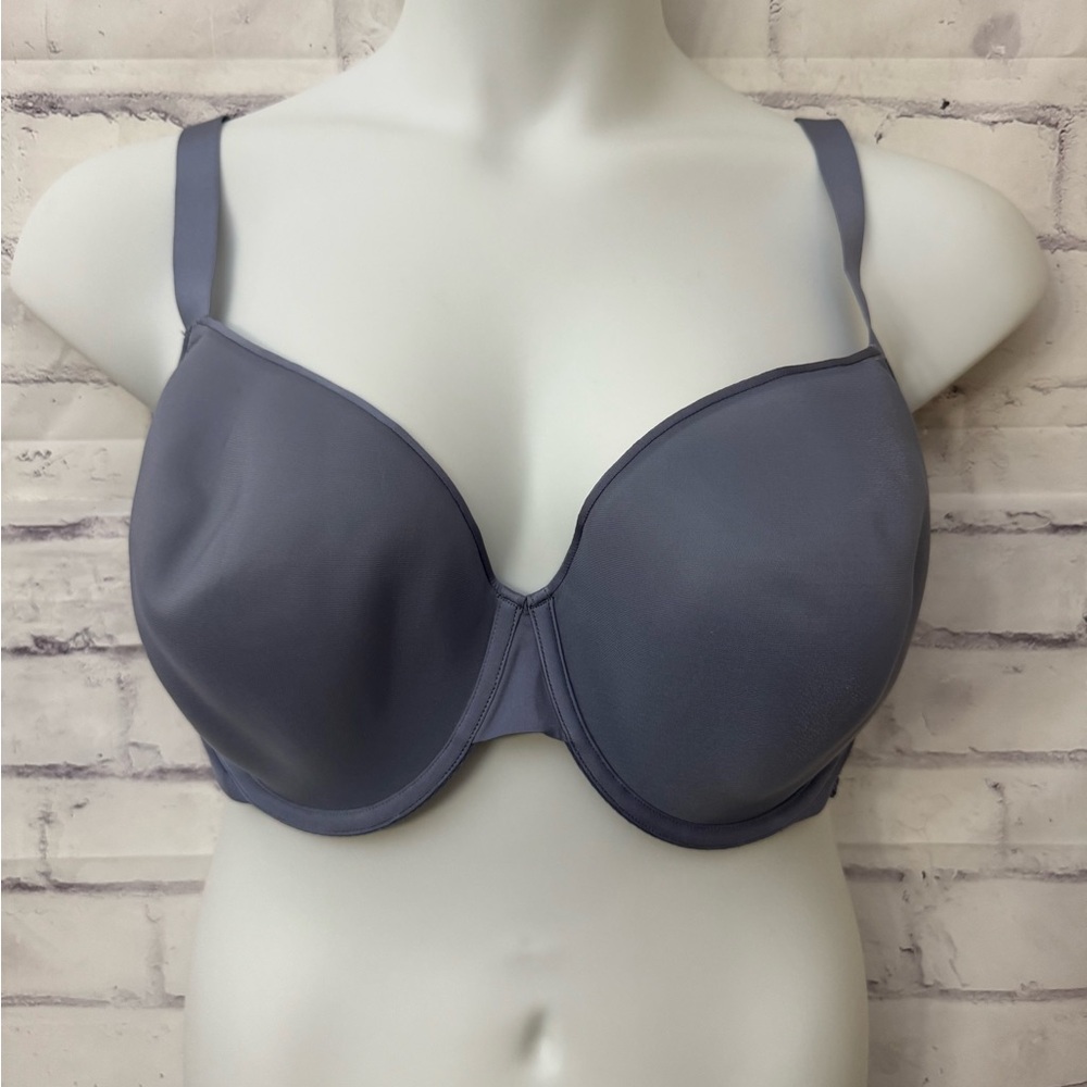 Skims‎ bra 44DD Fits Everyone T shirt bra underwire stretch blue gray 158973